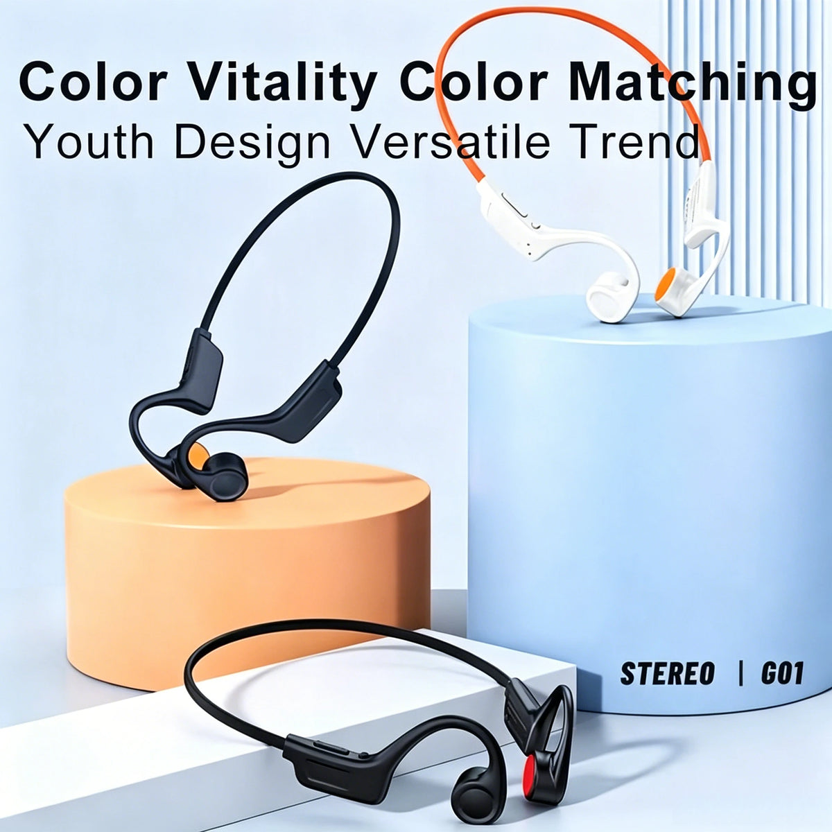 Open Ear Bone Conduction Headphones With Built In Microphone