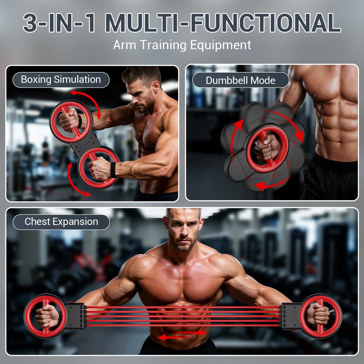 3-In-1 Upper Body Strength Trainer With Rotator Forearm And Band