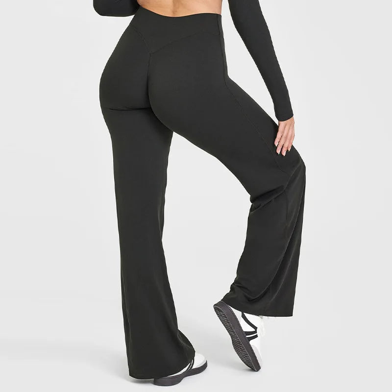 NCLAGEN SoftMotion Straight Leg Yoga Pants for Women Mid Waist