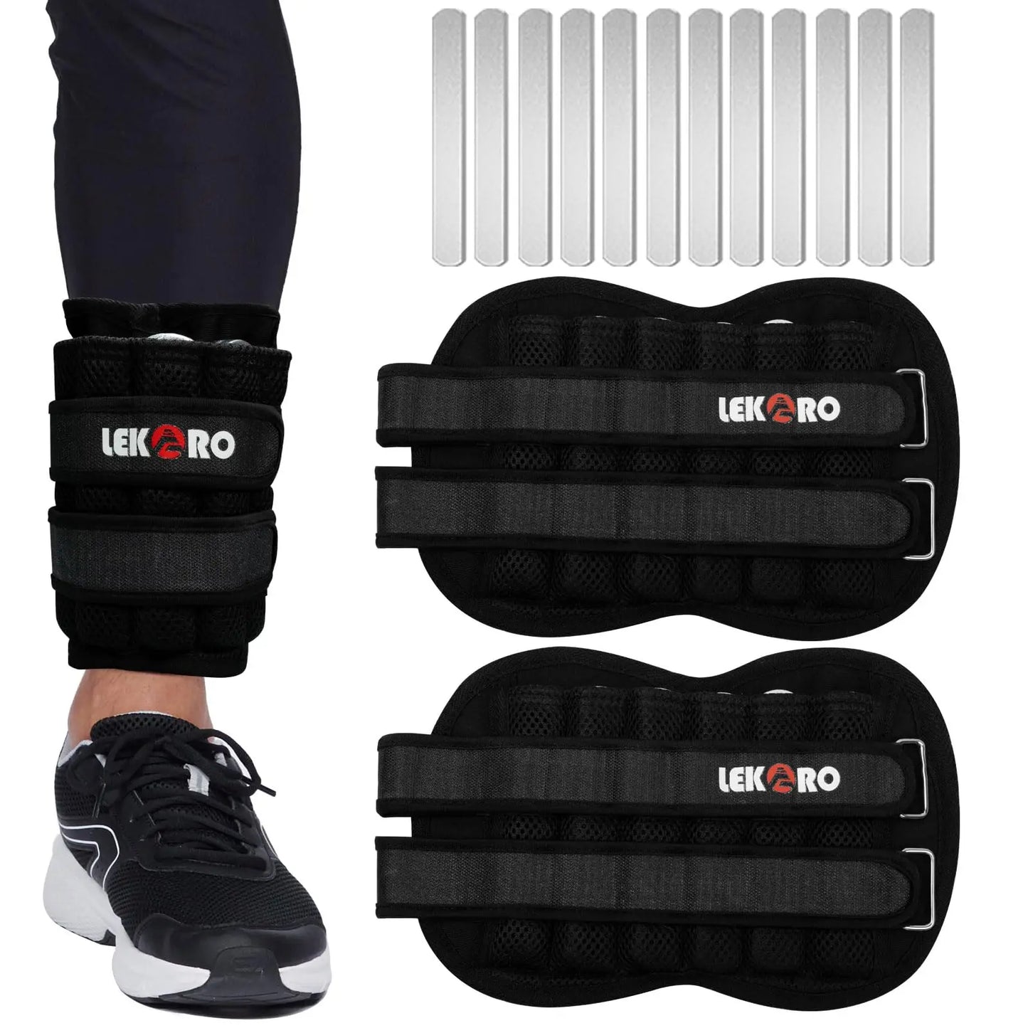Adjustable Wrist And Ankle Weights With Removable Arm And Leg Weights