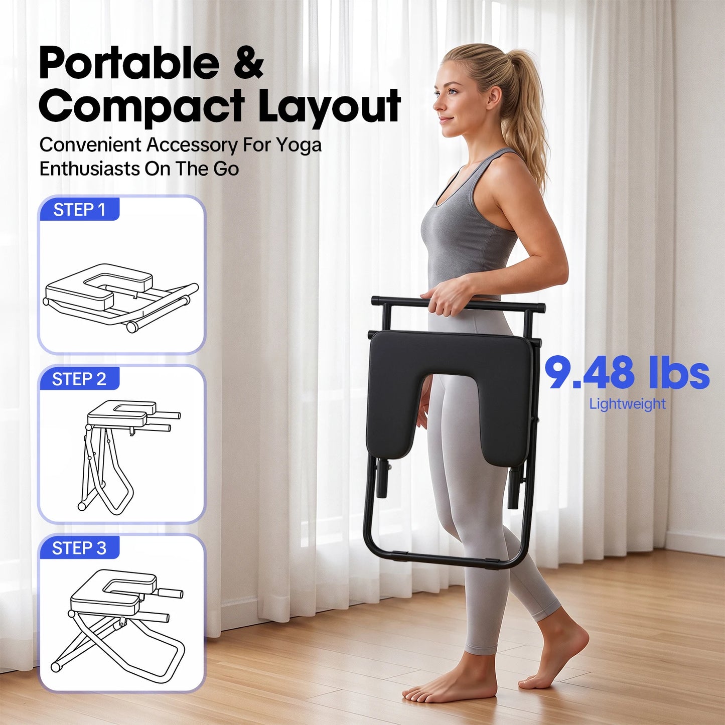 Inversion Chair For Home Gym With PU Cushion Anti Slip