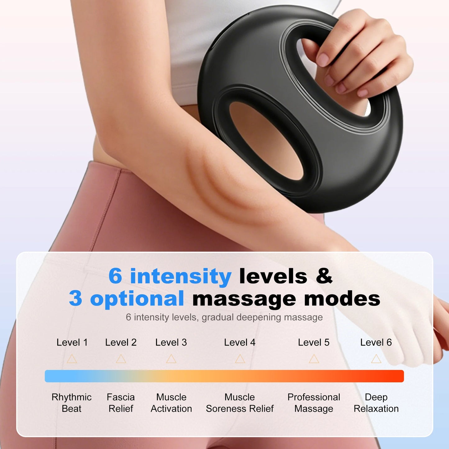 LEERCON Portable Mini Fascia Ring Massager With High Frequency Vibration