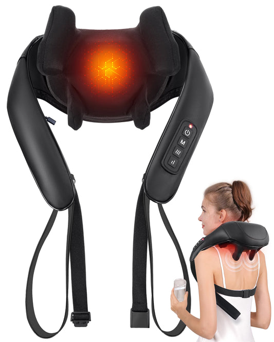 MASGRE Shiatsu Back Neck Massager Cordless Shoulder Massager With Heat