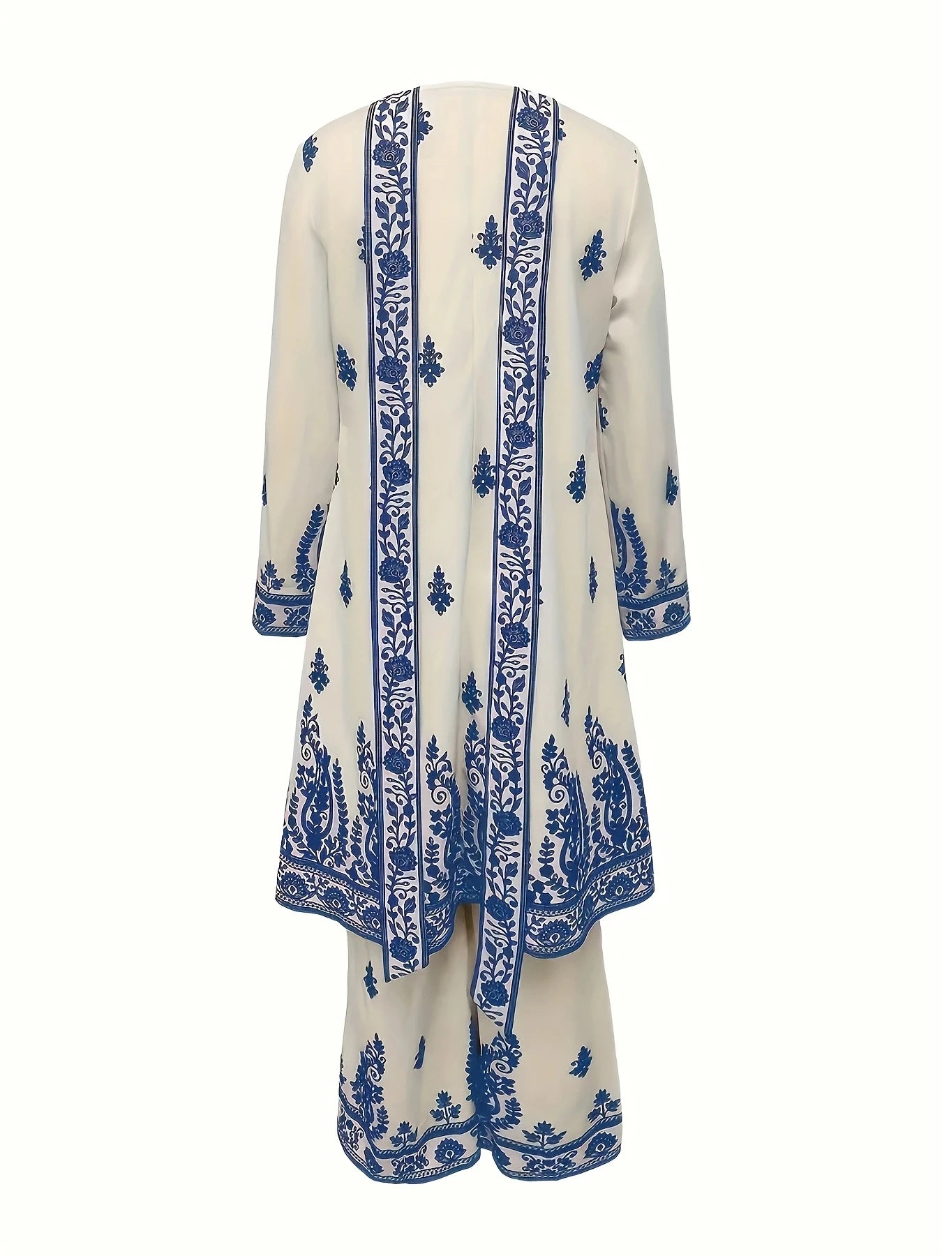 Printed Ethnic Style Three Piece Set With Headscarf