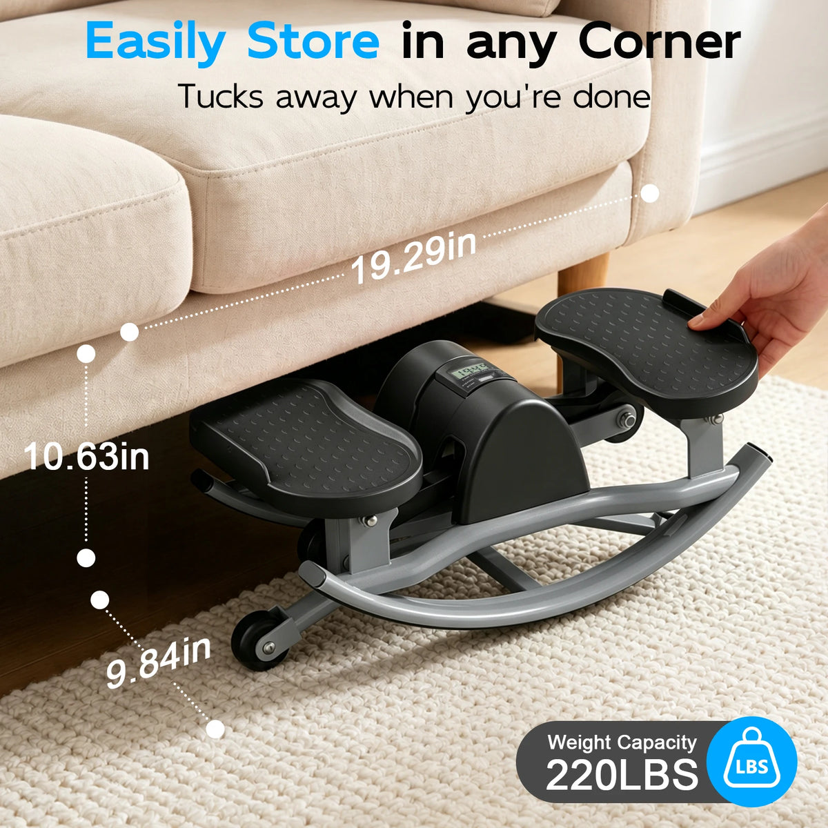 Digital Display Twisting Stepper Machine With Resistance Bands