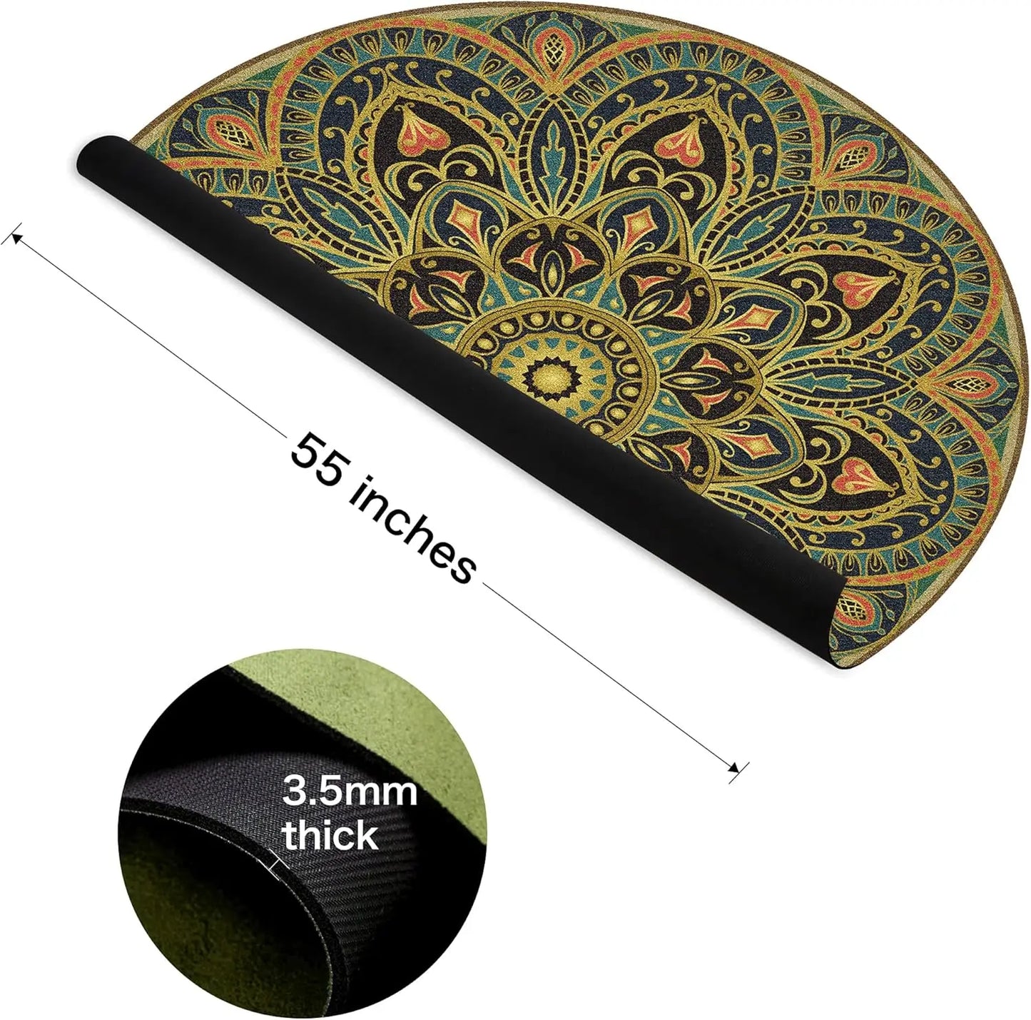 YTYIN Premium Round Yoga Mat Non Slip Extra Thick Exercise