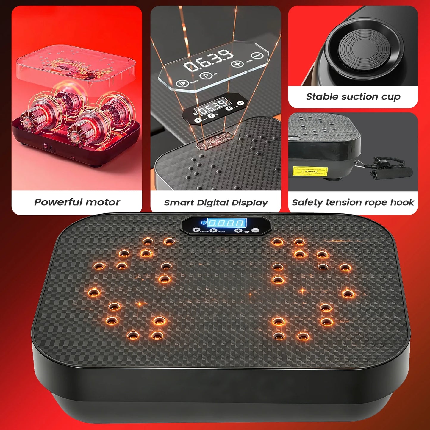Vibration Plate Full-Body Exercise Machine With Bluetooth Remote And Bands