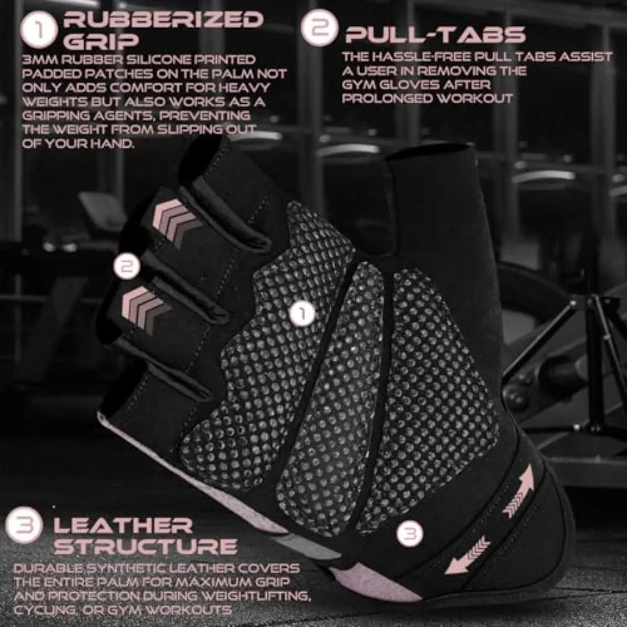 Breathable Fingerless Weight Lifting Gloves Featuring Protective Palm Padding