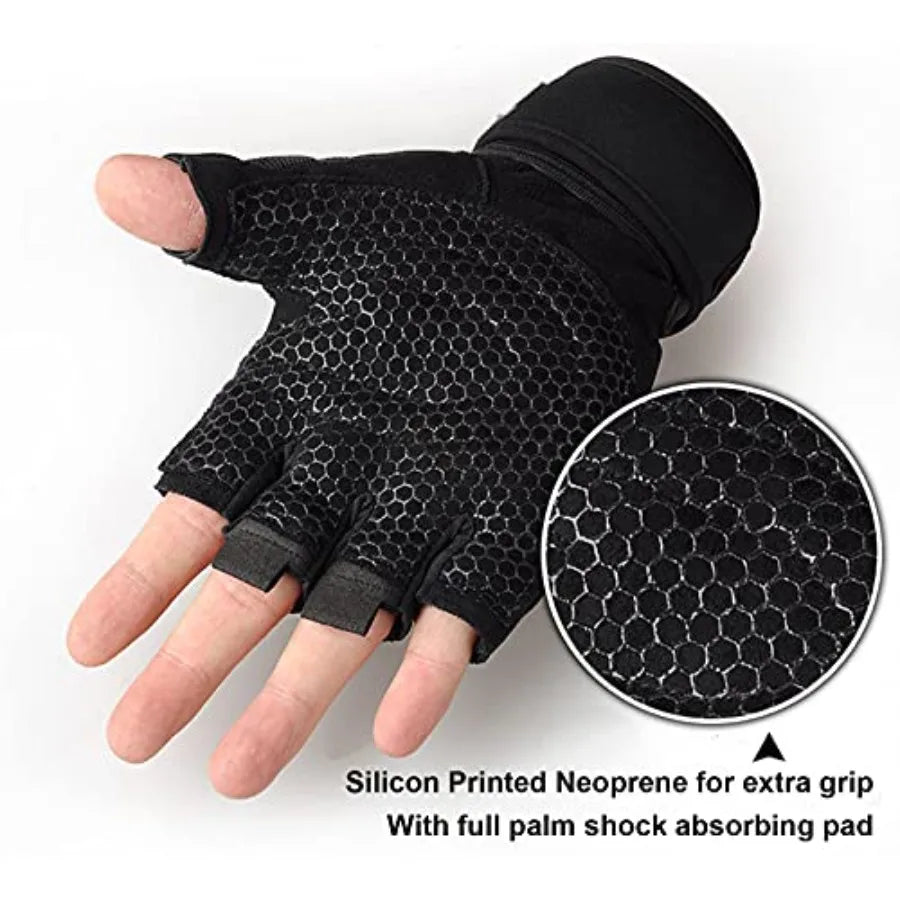 Mens Gym Workout Gloves With Wrist Support For Lifting Training