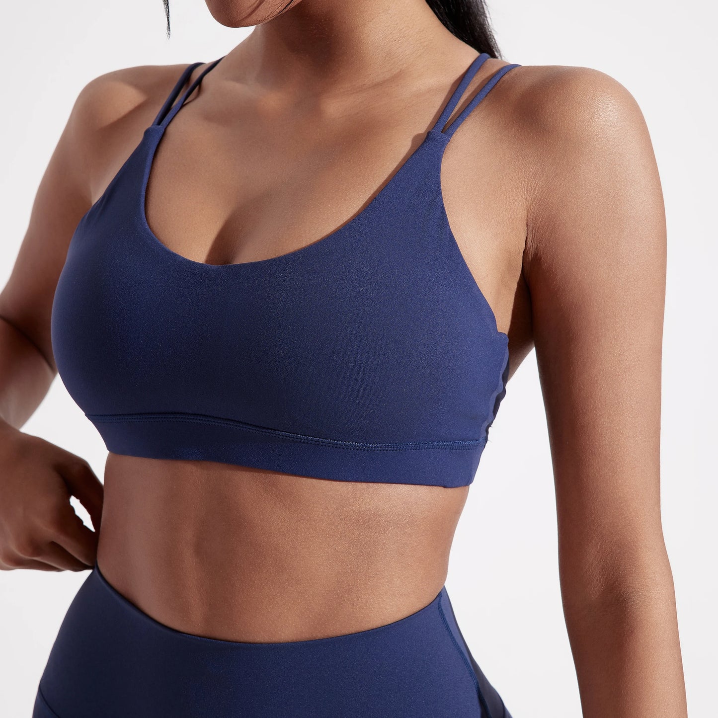 Cross Fitness Bra For Women Breathable Nylon Spandex Chest Pad