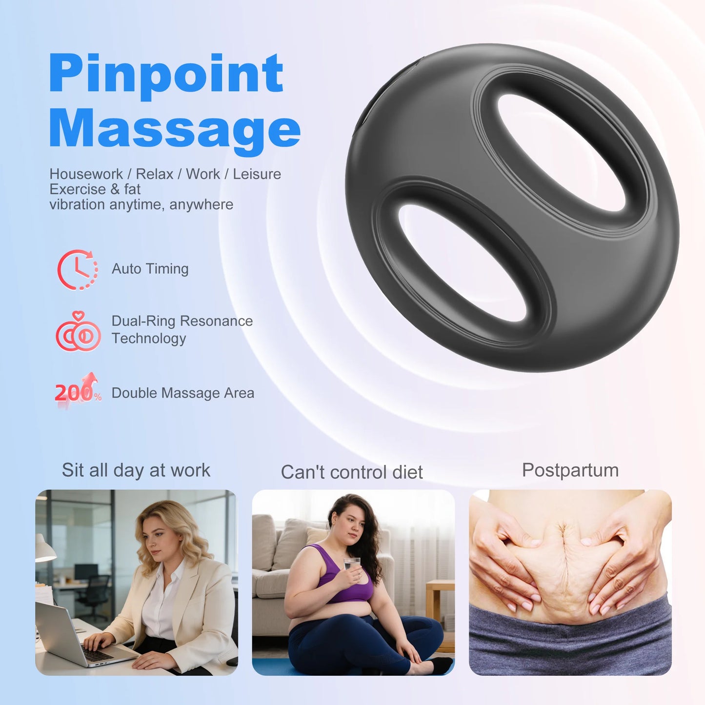 LEERCON Portable Mini Fascia Ring Massager With High Frequency Vibration