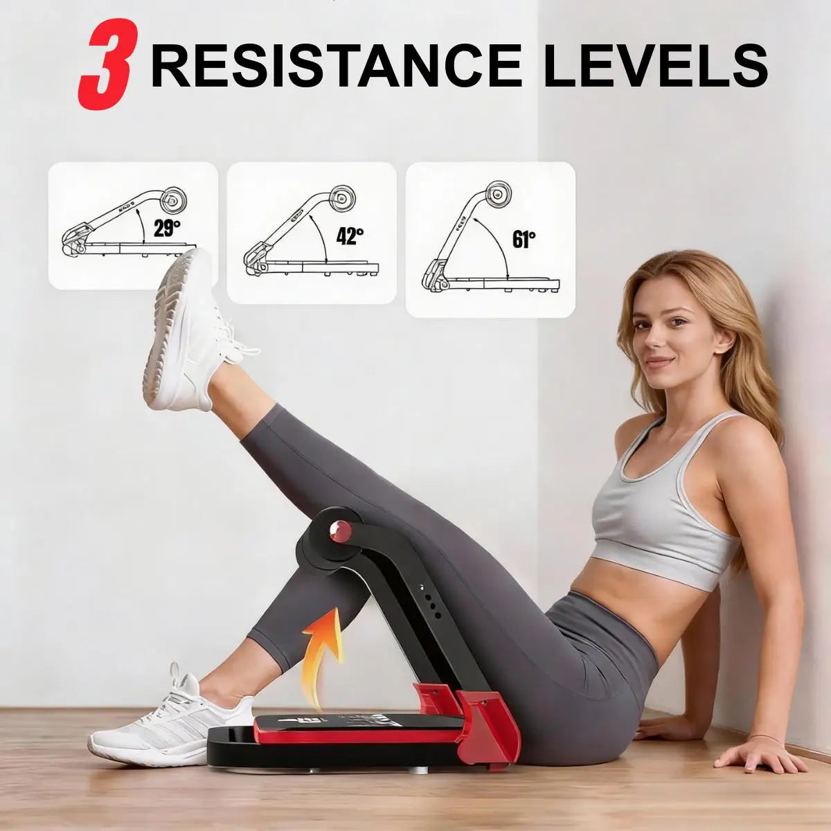 Abdominal Trainer For Home Use Foldable With 3 Resistance Levels