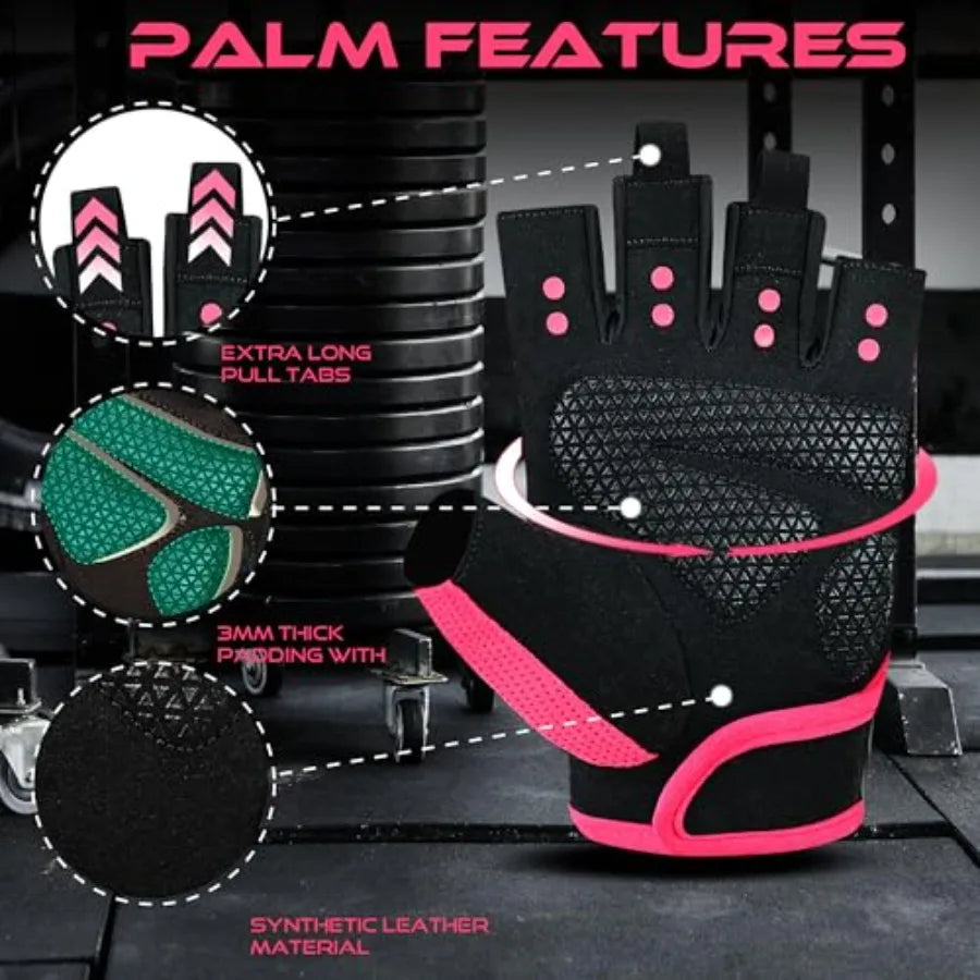 Breathable Fingerless Workout Gloves With Palm Protection For Weightlifting