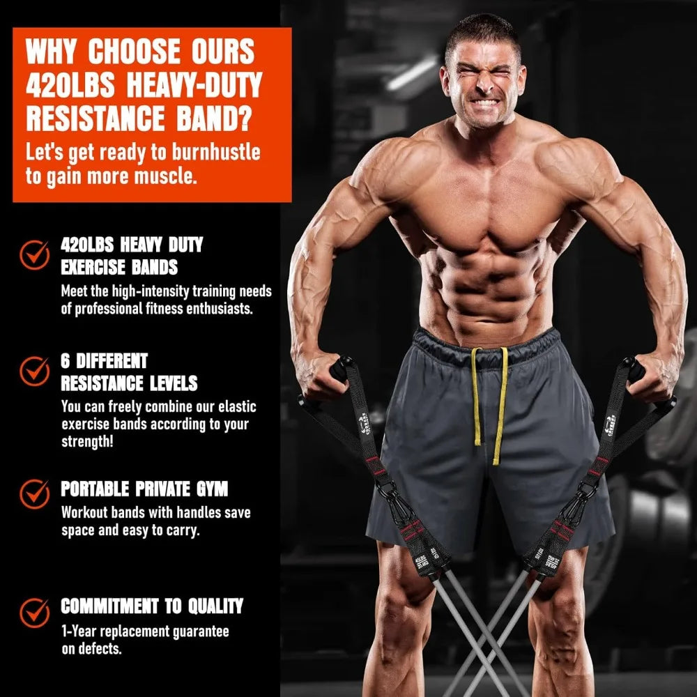 YTYIN Heavy Resistance Bands 300lbs With Handles For Training