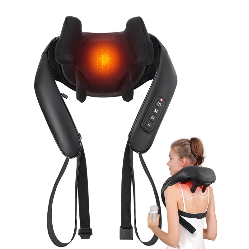 MASGRE Shiatsu Back Neck Massager Cordless Shoulder Massager With Heat