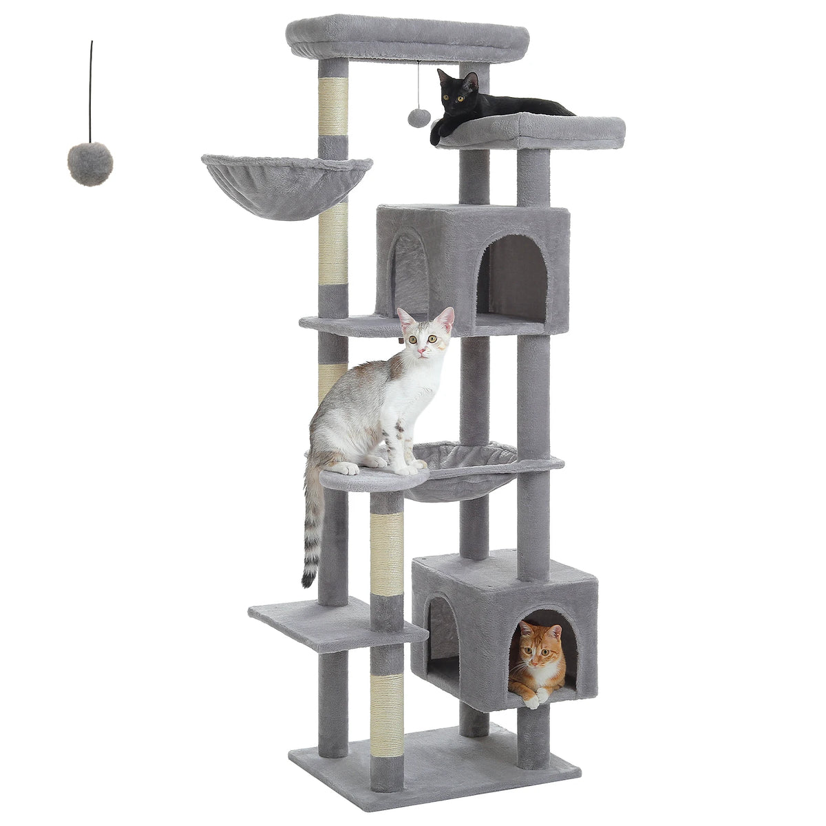 PAWZ Road Tall Cat Tree With Hammock And Scratch Posts