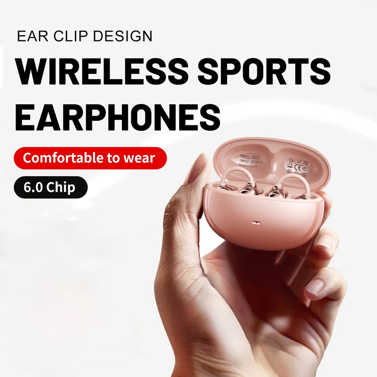 Insonixn Open Ear Clip Wireless Bluetooth Headphones With Mic