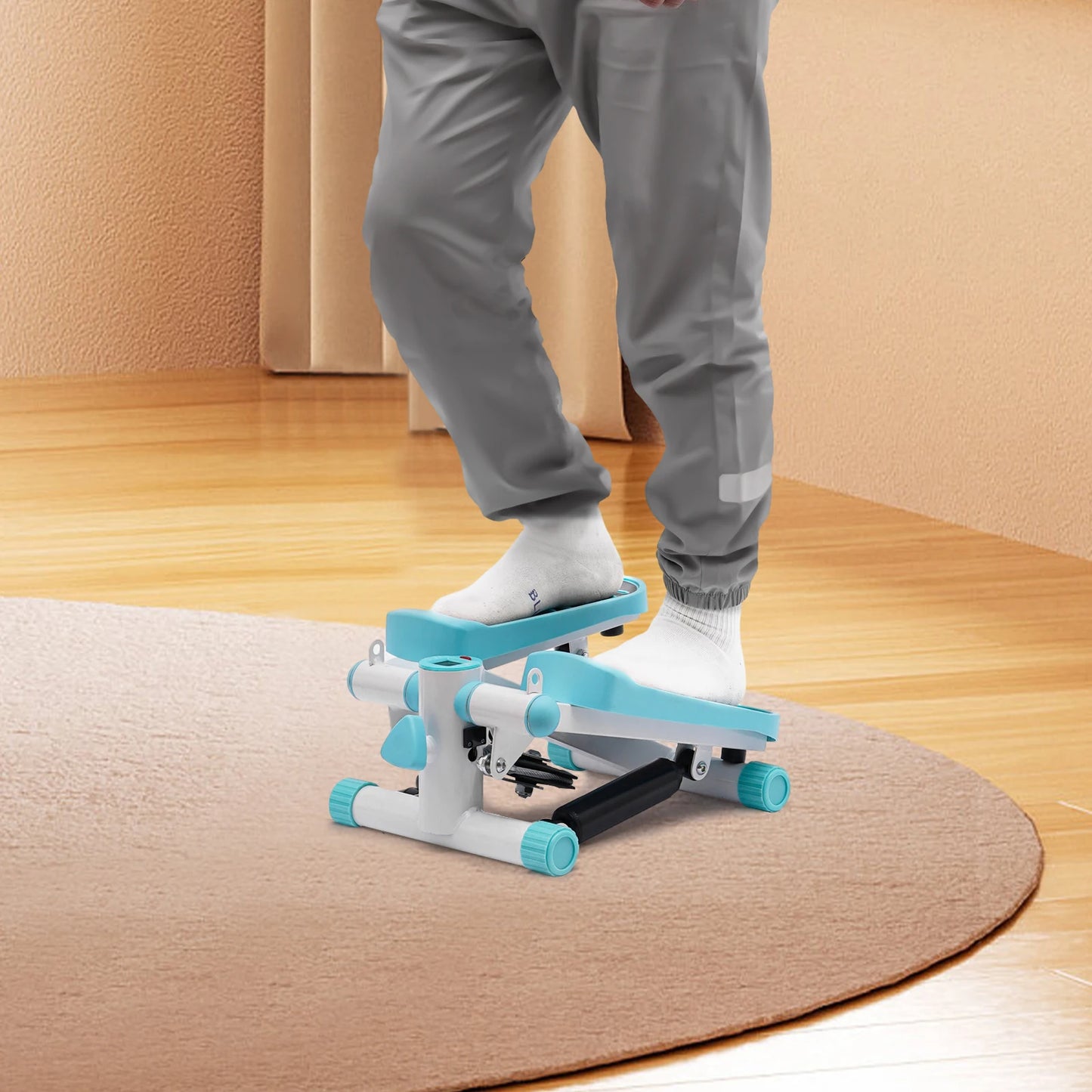 Mini Stepper With Resistance Bands Hydraulic Quiet Fitness Machine