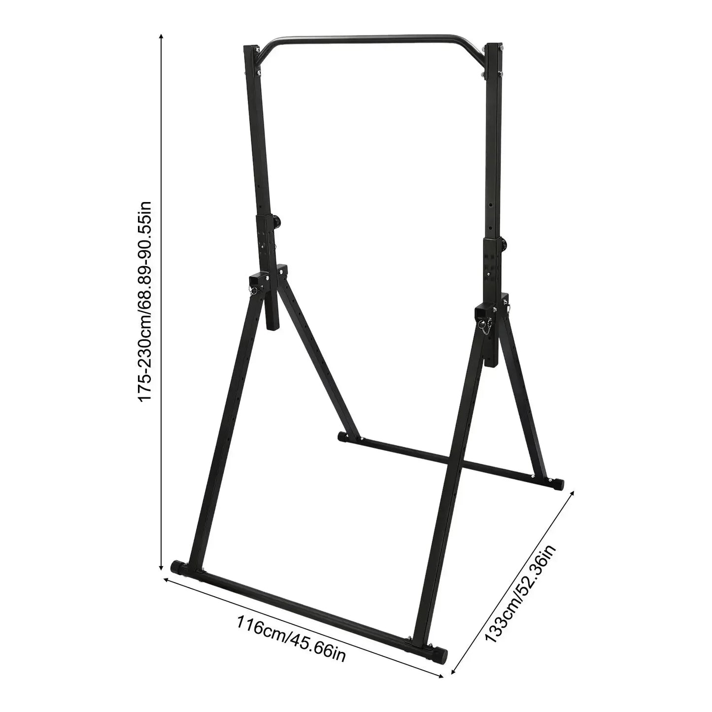 Foldable Pull Up Bar Power Tower Dip Station Adjustable 440LBS