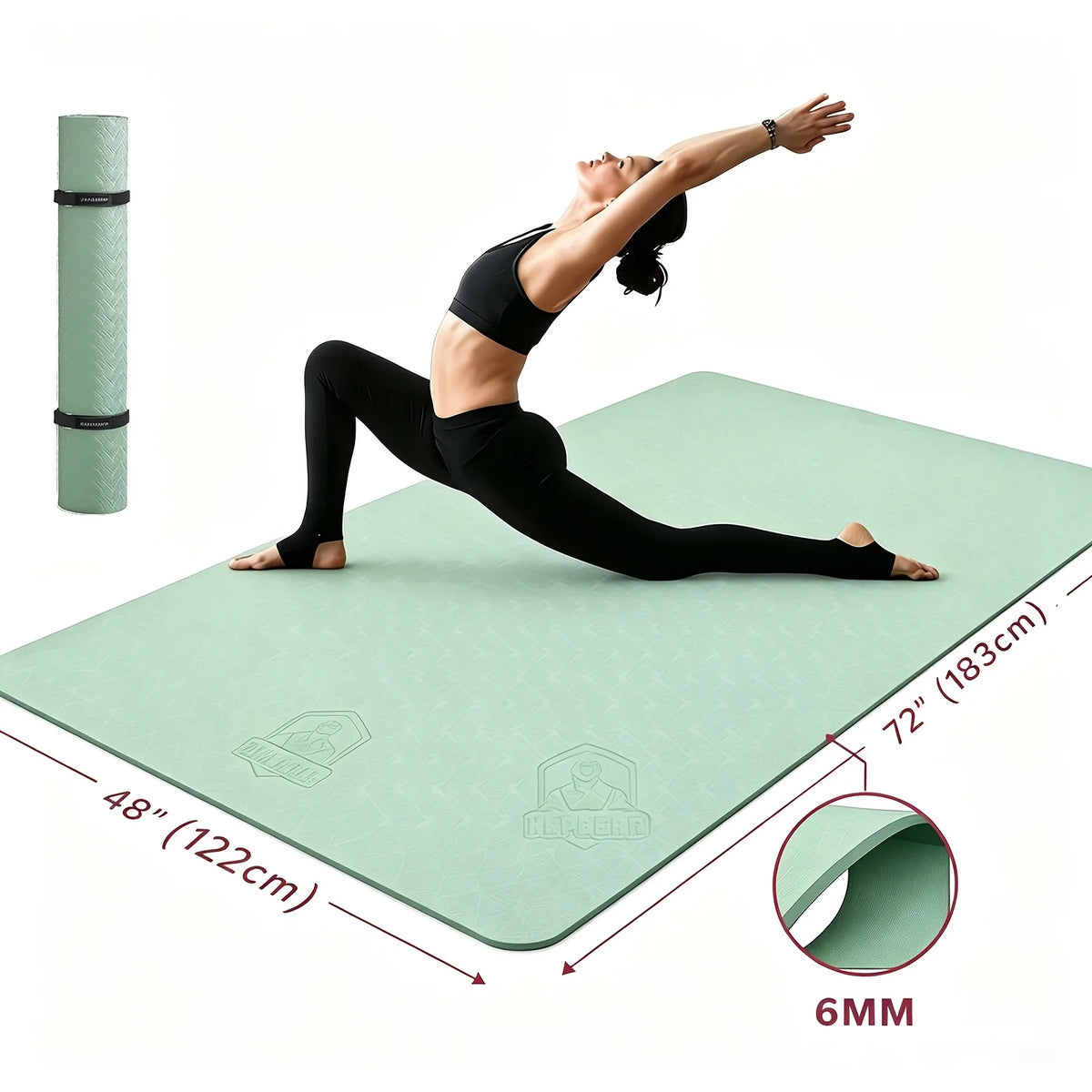 Hapbear TPE Double Sided Non Slip Yoga Mat With Bag