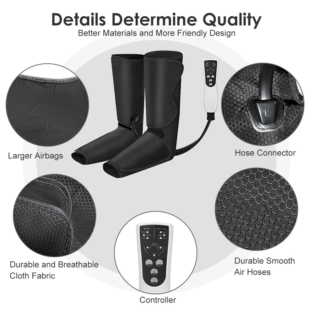 Sejoy Leg Air Compression Massager With Foot Heat Calf Massage