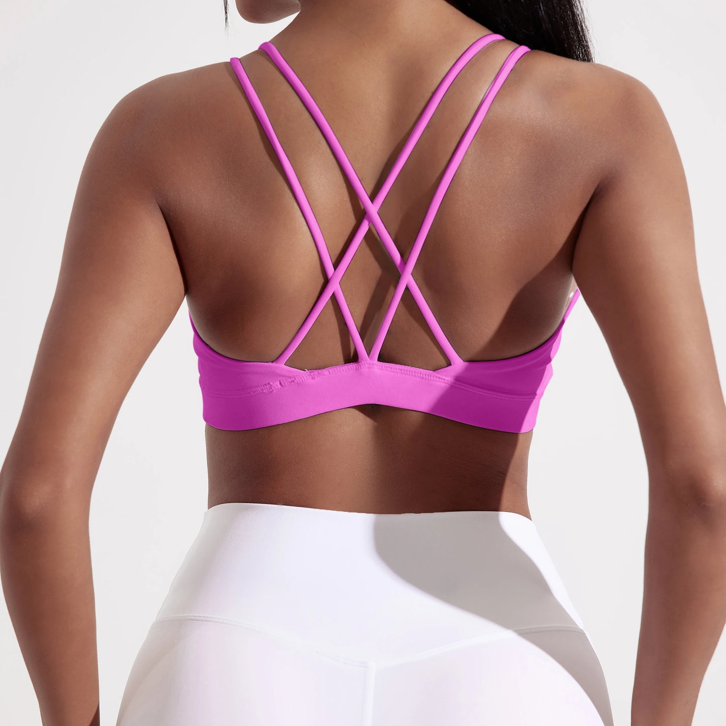 Cross Fitness Bra For Women Breathable Nylon Spandex Chest Pad