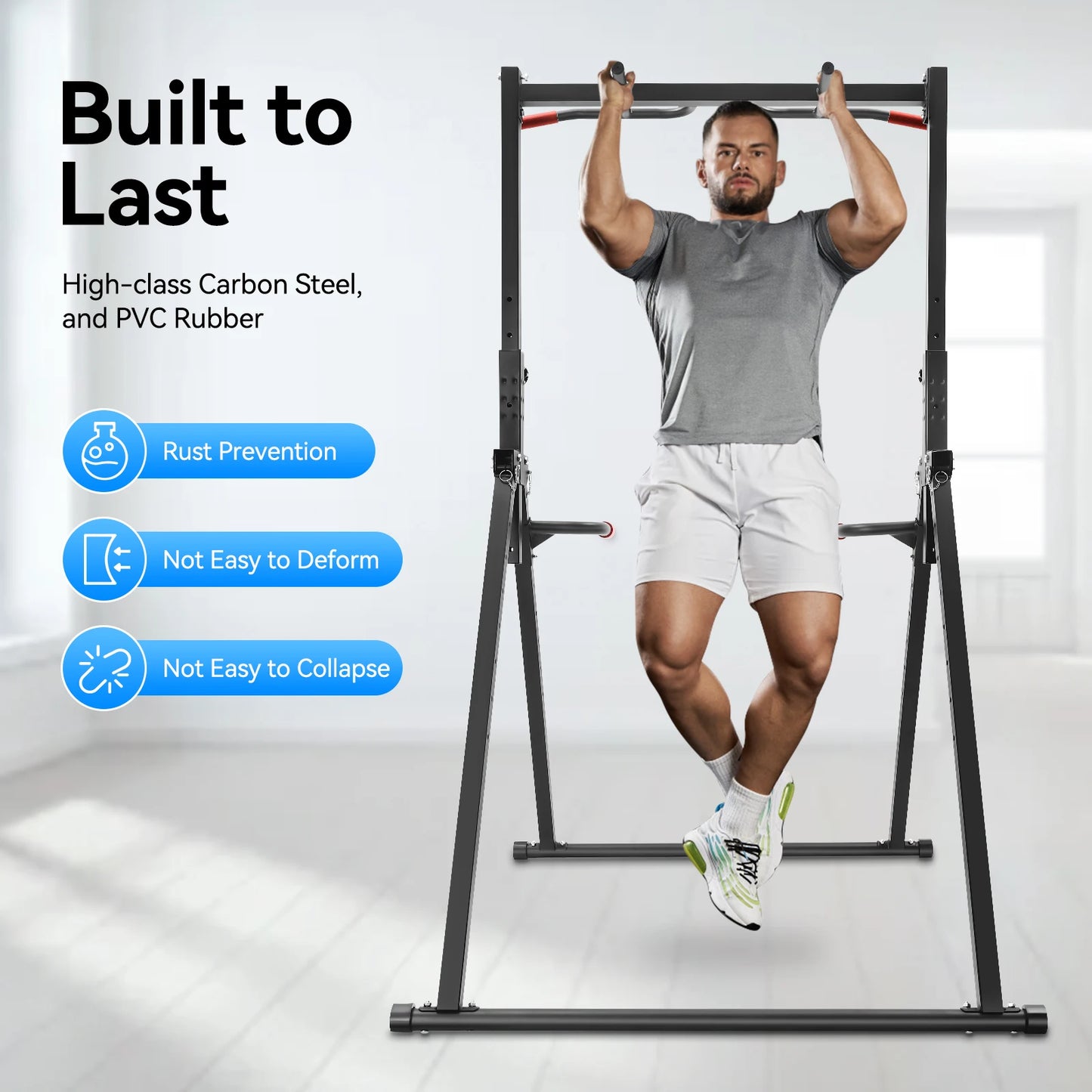 Adjustable Foldable Pull Up Station for Home Gym Workouts