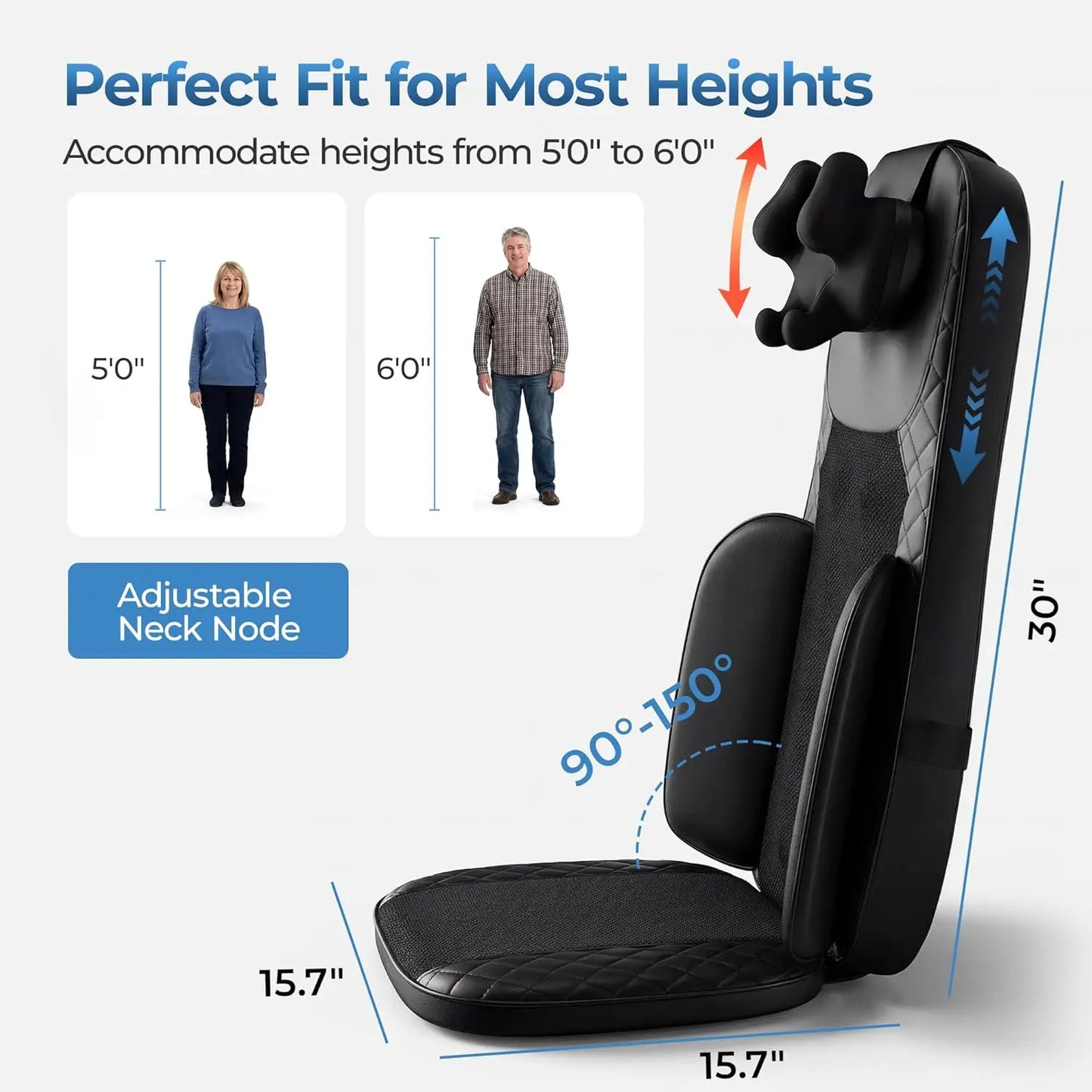 HIMOUTA 3-in-1 Shiatsu Massage Cushion With Heat 4D Kneading
