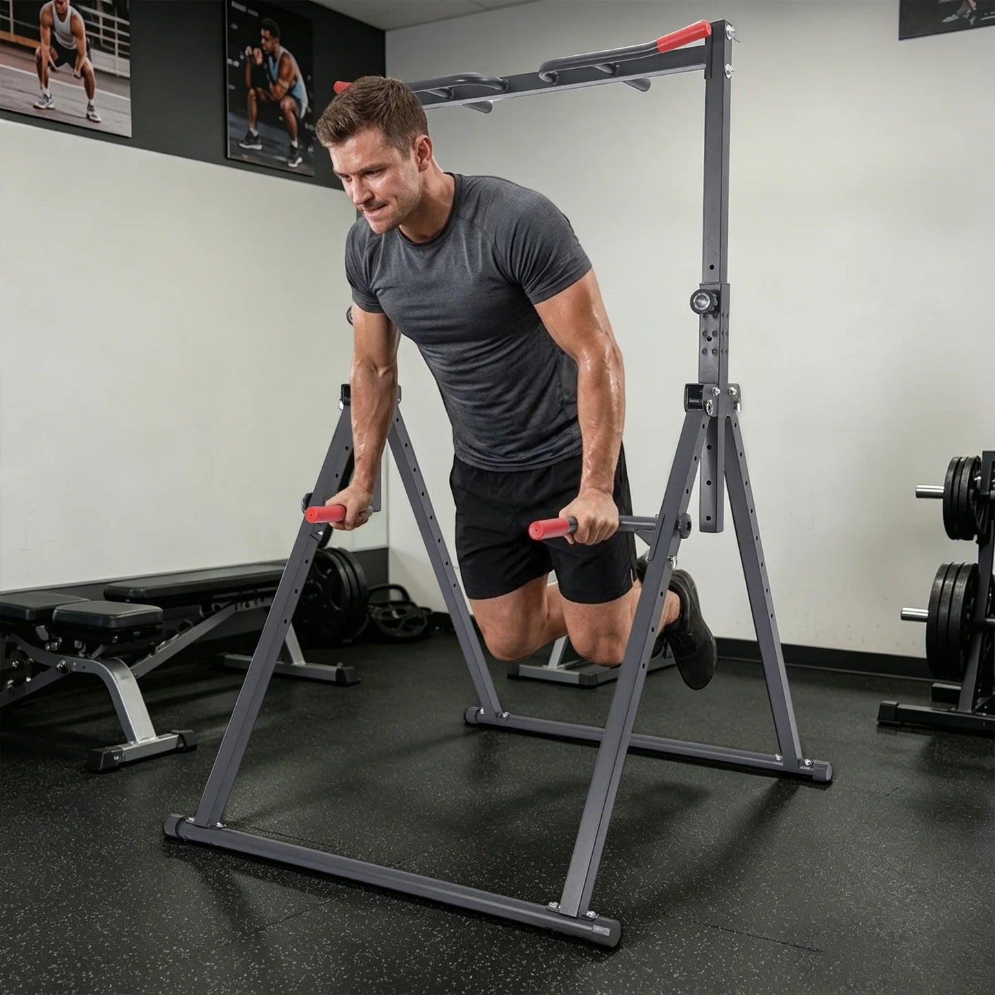 Adjustable Foldable Pull Up Station for Home Gym Workouts
